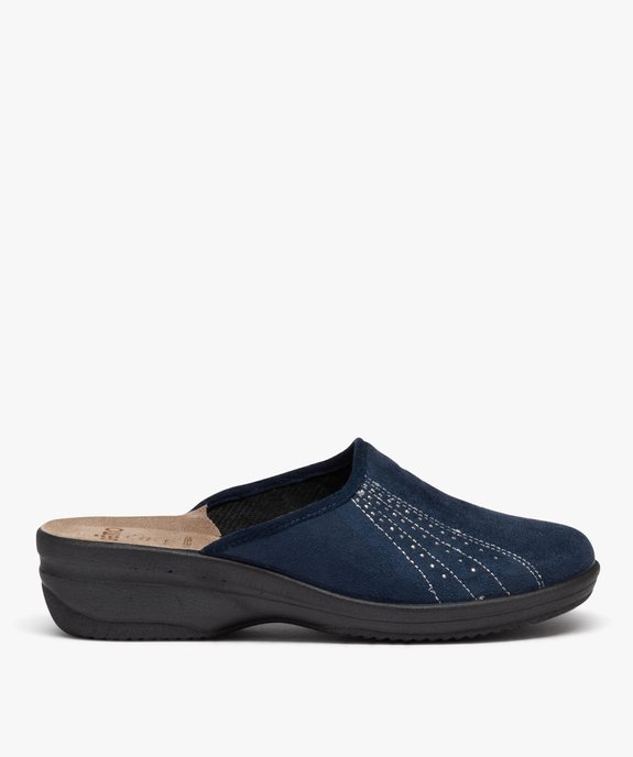 Chaussons mules confort en velours avec strass femme vue1 - GEMO(HOMWR FEM) - GEMO