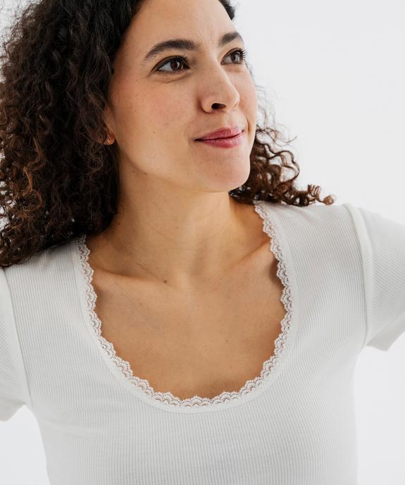 Haut de pyjama en maille côtelée femme vue2 - GEMO 4G FEMME - GEMO