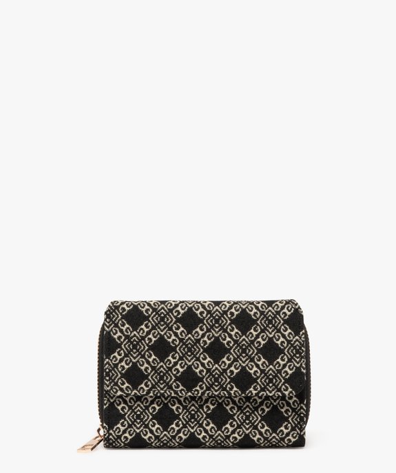 Portefeuille à rabat en toile tissée à motifs femme vue1 - GEMO (ACCESS) - GEMO