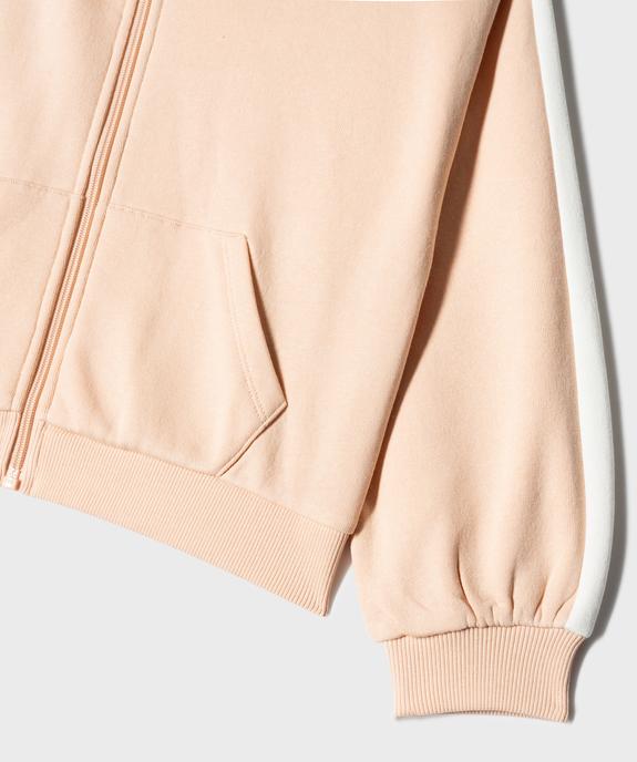 Sweat à capuche et fermeture zippée fille vue2 - GEMO 4G FILLE - GEMO