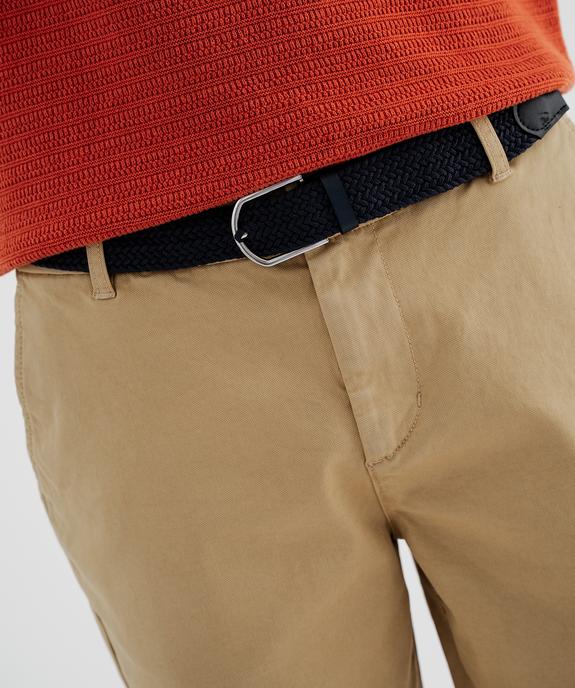 Bermuda en coton extensible coupe Regular avec ceinture tressée homme vue2 - GEMO 4G HOMME - GEMO