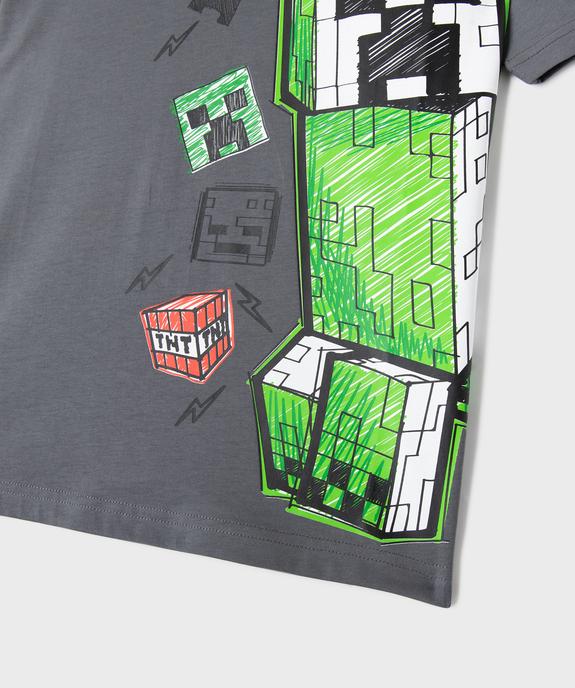 Tee-shirt manches courtes à motif géométrique garçon - Minecraft vue2 - MINECRAFT - GEMO