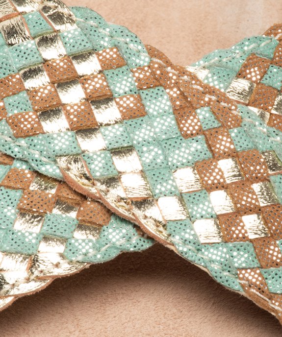 Sandales fille à brides tressées en cuir – NA! vue6 - NA! - GEMO