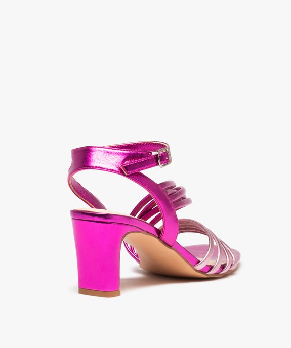 Sandales femme bicolores avec brides scintillantes vue4 - GEMO(URBAIN) - GEMO