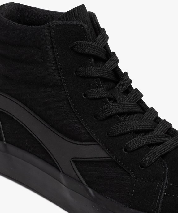 Baskets homme mid-cut en toile et suédine unie vue6 - GEMO 4G HOMME - GEMO
