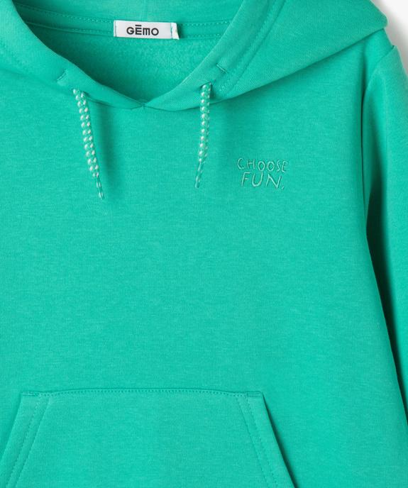Sweat à capuche et poche kangourou uni garçon vue11 - GEMO (ENFANT) - GEMO