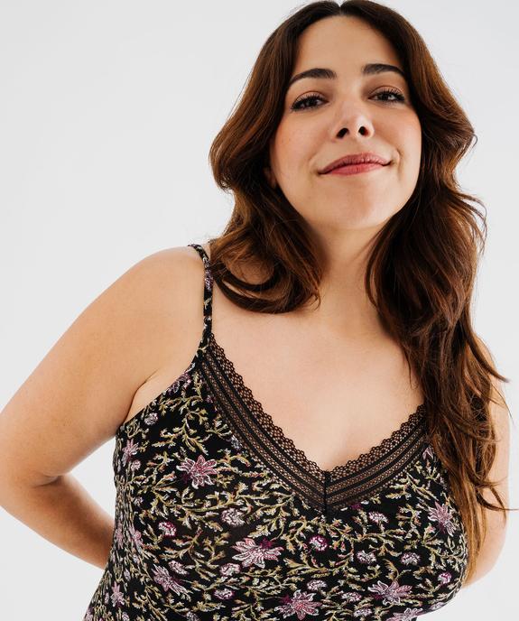 Nuisette femme grande taille à bretelles et col V dentelle vue4 - GEMO 4G FEMME - GEMO