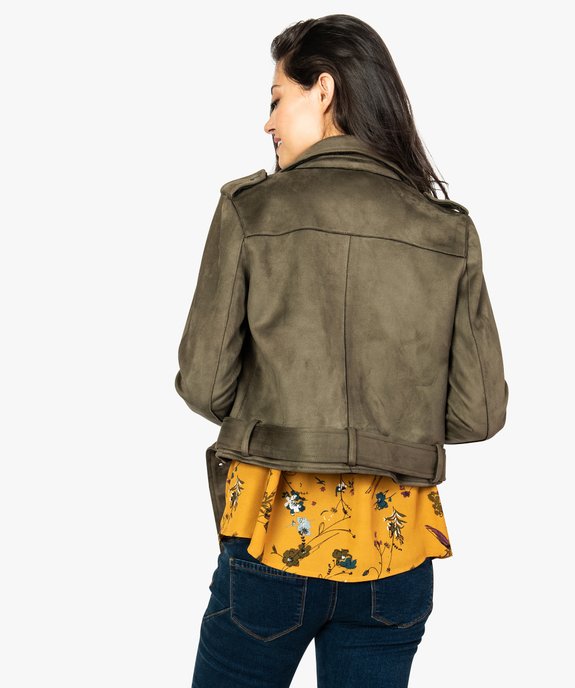 Blouson style perfecto aspect suédine vue3 - FOLLOW ME - GEMO