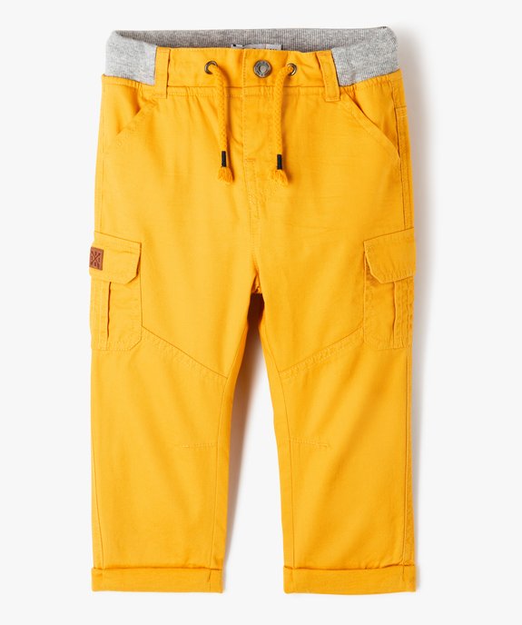 Pantalon coupe cargo doublé avec taille élastique bébé garçon  vue1 - GEMO(BEBE DEBT) - GEMO