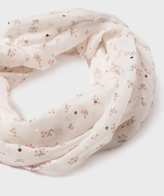 Foulard tour de cou à motifs fleuris fille vue2 - GEMO 4G FILLE - GEMO