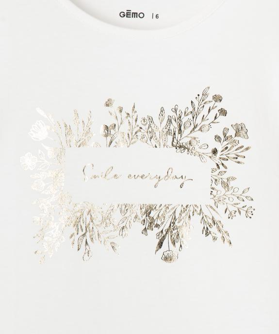 Tee-shirt manches courtes coupe ample à motif pailleté fille vue2 - GEMO (ENFANT) - GEMO