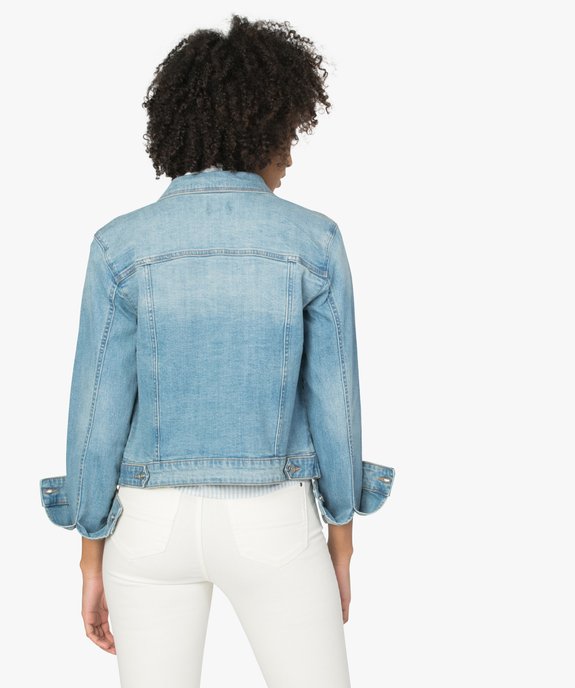 Veste en jean femme coupe large et courte vue3 - GEMO(FEMME PAP) - GEMO