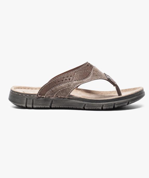 Claquettes cuir à semelle épaisse vue1 - GEMO (HOMME) - GEMO