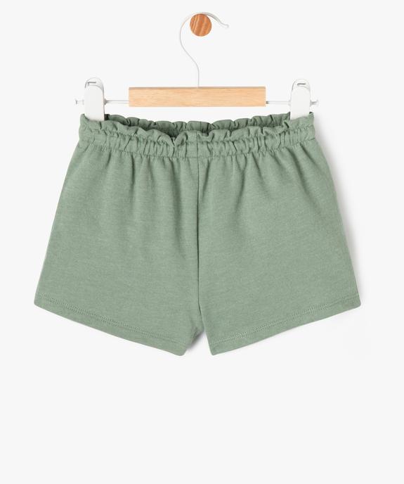 Short avec taille élastique froncée bébé fille vue3 - GEMO(BEBE DEBT) - GEMO
