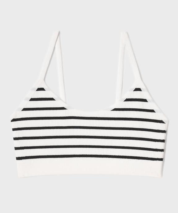Brassière à fines bretelles en maille côtelée fille vue1 - GEMO 4G FILLE - GEMO