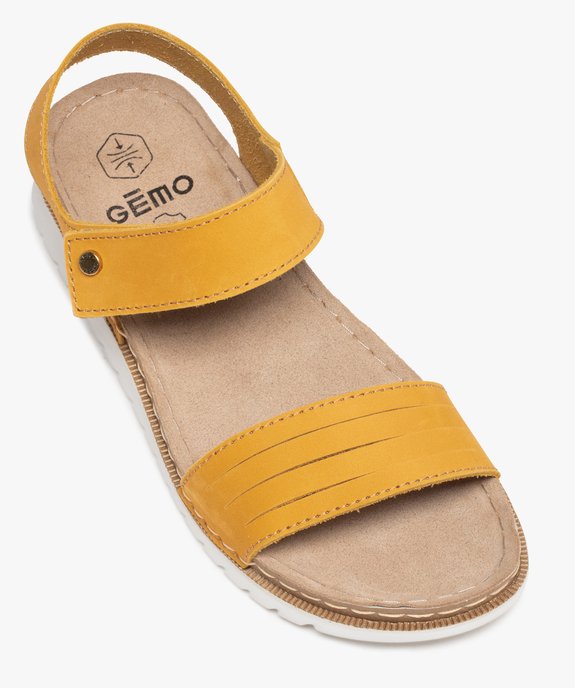 Sandales femme confort à brides en cuir  vue5 - GEMO (CONFORT) - GEMO