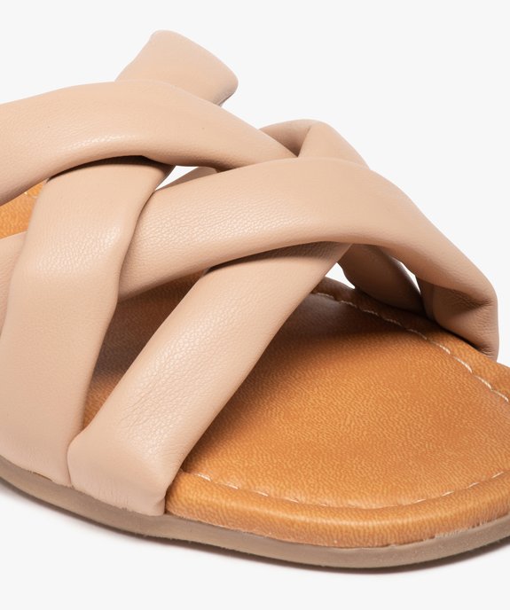 Mules femme à talon plat et brides unies rembourrées vue6 - GEMO (CASUAL) - GEMO