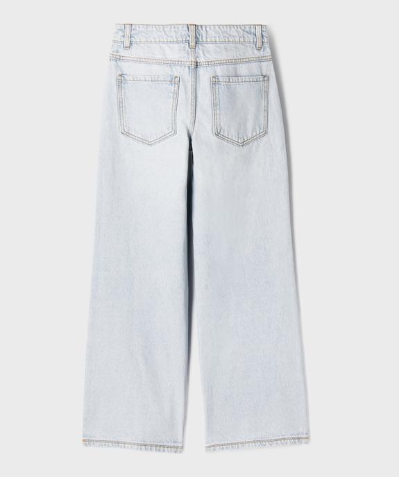 Jean loose à taille réglable en denim 100% coton fille vue3 - GEMO 4G FILLE - GEMO