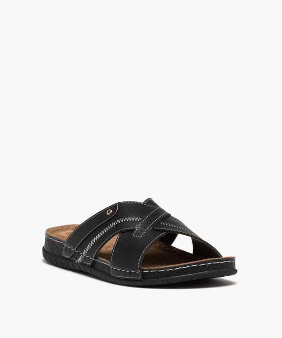 Mules confort à larges brides croisées homme vue2 - GEMO (CASUAL) - GEMO