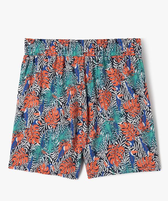 Short imprimé large avec taille élastique froncée fille vue3 - GEMO 4G FILLE - GEMO