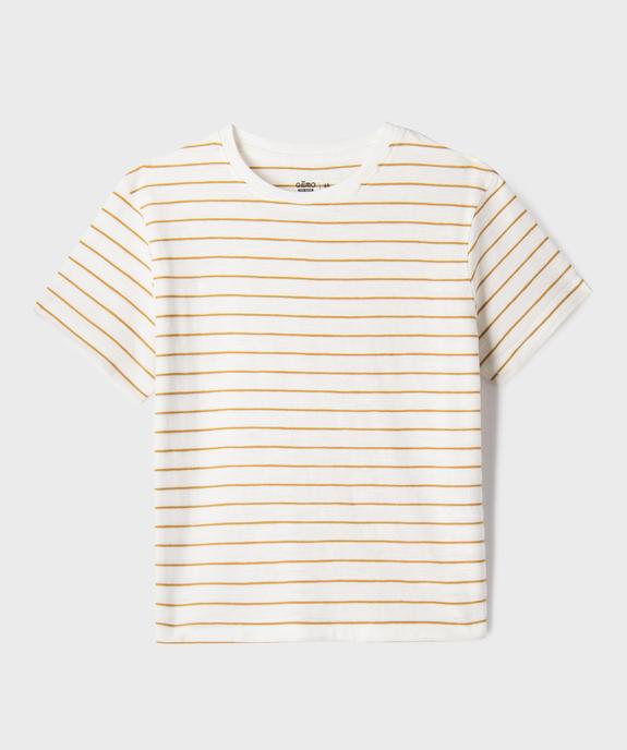 Tee-shirt manches courtes à rayures garçon vue2 - GEMO 4G GARCON - GEMO