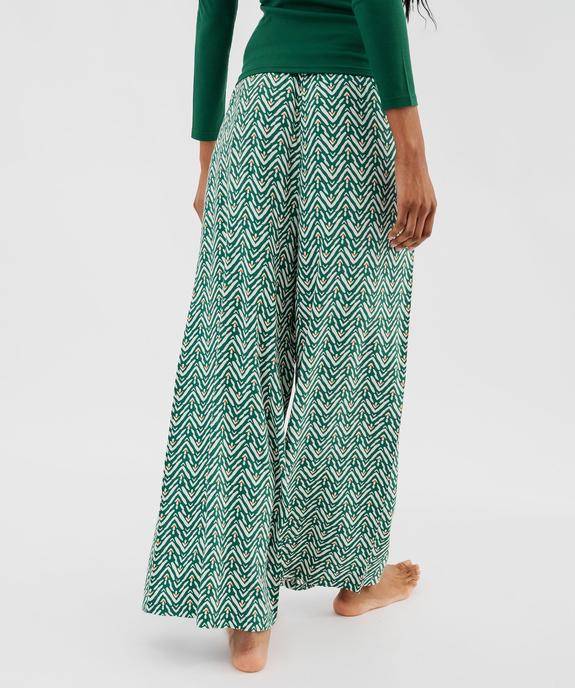 Bas de pyjama large imprimé en viscose femme vue3 - GEMO 4G FEMME - GEMO