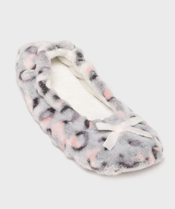 Chaussons ballerines en velours souple femme vue5 - GEMO(HOMWR FEM) - GEMO