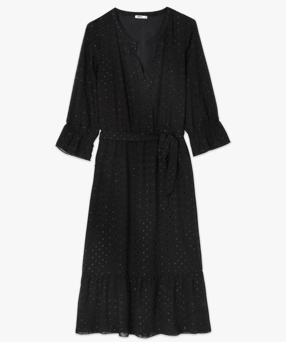 Robe femme effet plumetis pailletés avec manches dentelle vue4 - GEMO(FEMME PAP) - GEMO