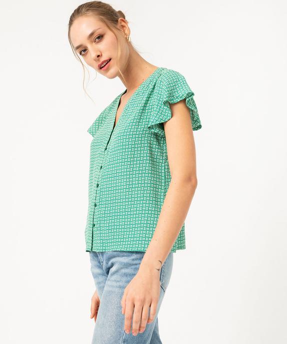 Blouse manches courtes imprimée à boutons femme vue1 - GEMO(FEMME PAP) - GEMO