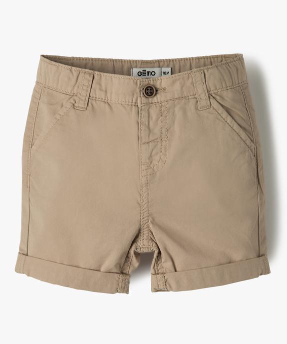Bermuda bébé garçon en toile de coton vue1 - GEMO(BEBE DEBT) - GEMO