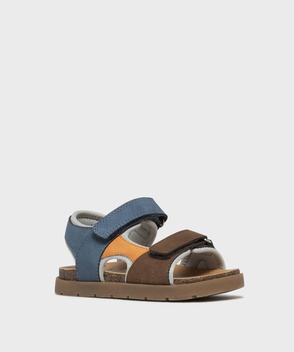 Sandales tricolores à double scratch garçon - Buggy vue2 - BUGGY - GEMO