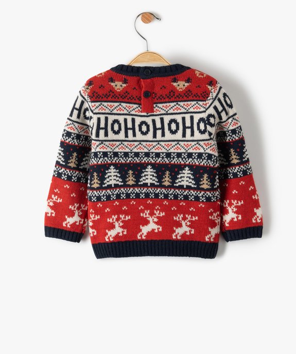 Pull de Noël bébé garçon en jacquard multicolore vue4 - GEMO(BEBE DEBT) - GEMO