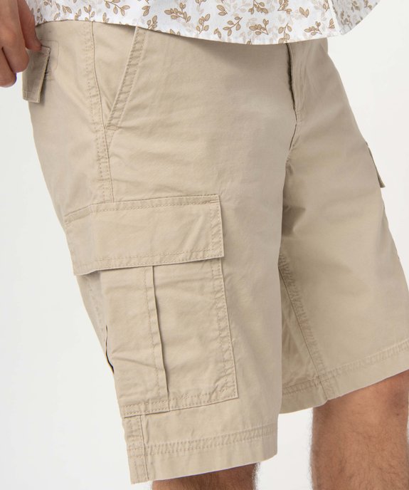 Bermuda cargo en toile homme vue3 - GEMO 4G HOMME - GEMO