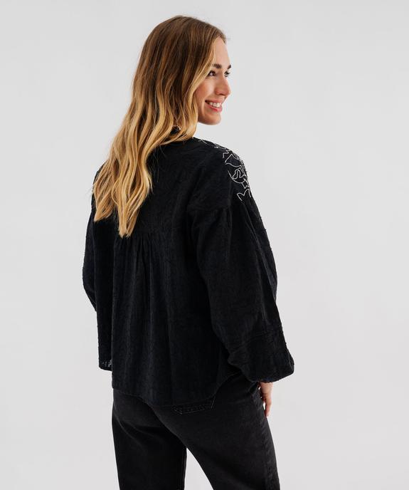 Chemise esprit bohème avec broderies femme vue3 - GEMO(FEMME PAP) - GEMO
