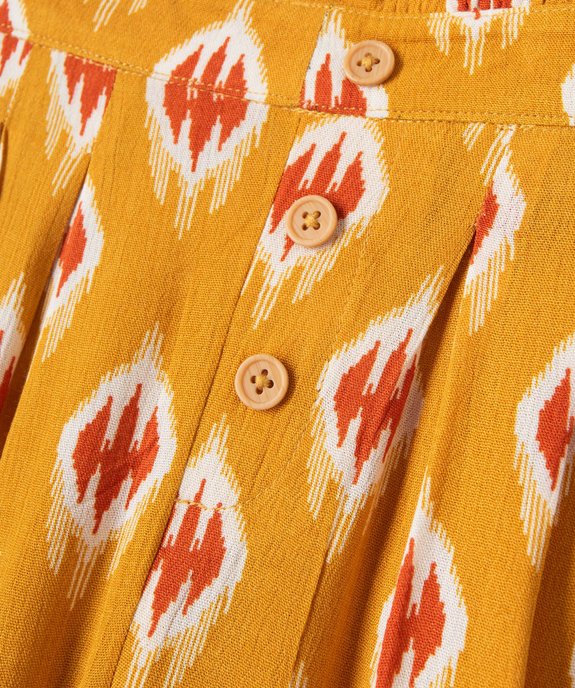 Pantalon fille ample en maille fluide à motifs vue4 - GEMO 4G FILLE - GEMO
