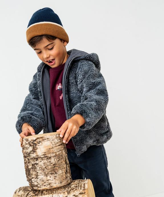 Blouson à capuche en sherpa doublé polaire garçon vue1 - GEMO (ENFANT) - GEMO