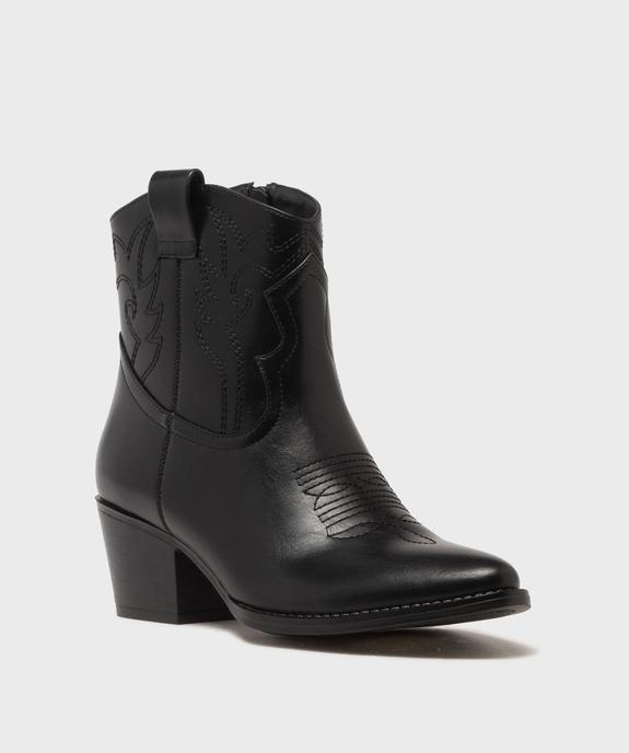 Boots santiags avec dessus brodé femme - Follow Me vue2 - FOLLOW ME - GEMO