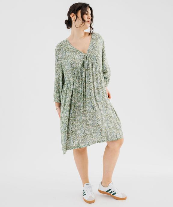 Robe imprimée à manches courtes femme grande taille vue1 - GEMO (G TAILLE) - GEMO