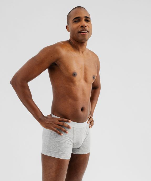 Boxers en coton stretch uni et rayé homme (lot de 2) vue1 - GEMO 4G HOMME - GEMO
