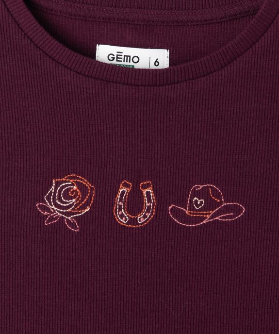 Tee-shirt manches longues en maille côtelée fille vue2 - GEMO 4G FILLE - GEMO