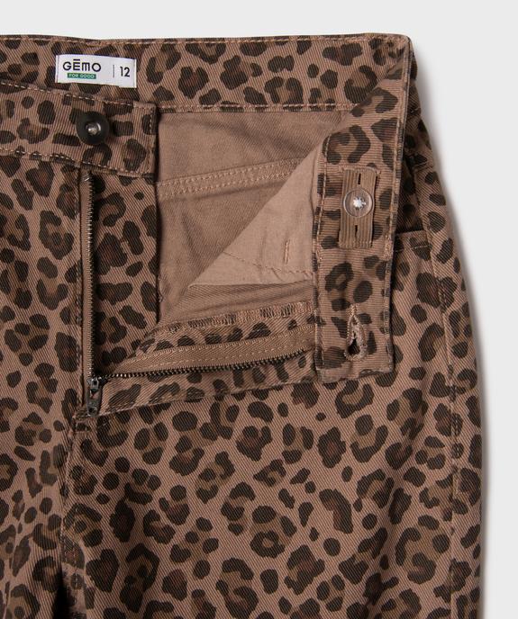 Pantalon straight imprimé léopard fille vue2 - GEMO 4G FILLE - GEMO