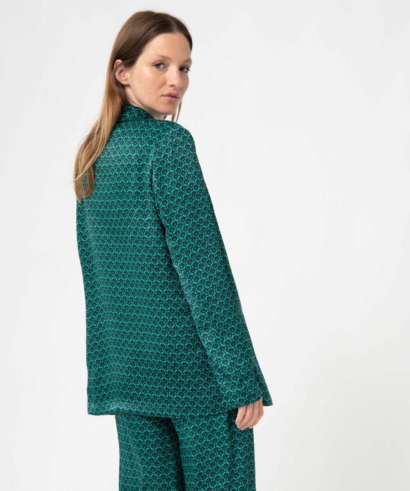 Veste blazer femme imprimée en matière satinée vue3 - GEMO(FEMME PAP) - GEMO