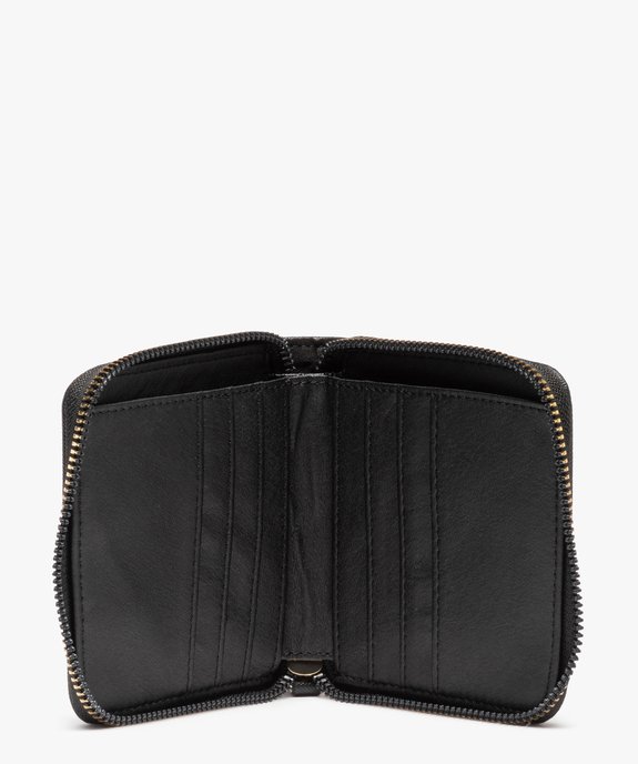 Portefeuille femme zippé uni avec bijou en forme de cœur vue3 - GEMO (ACCESS) - GEMO