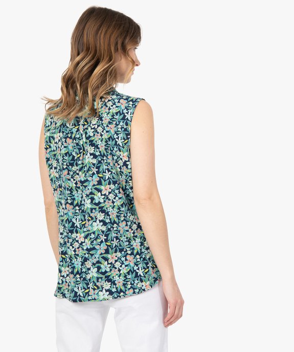 Chemise sans manches imprimée avec nœud dans le bas femme vue3 - GEMO 4G FEMME - GEMO