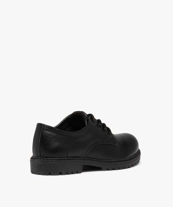 Derbies garçon unis à semelle crantée fermeture lacets vue4 - GEMO (ENFANT) - GEMO