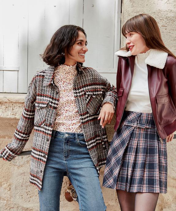 Veste femme forme chemise effet tweed vue6 - GEMO(FEMME PAP) - GEMO