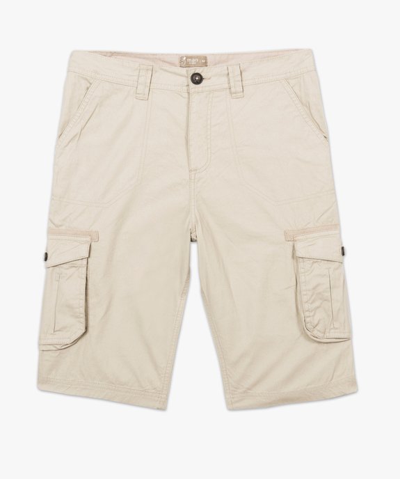 Bermuda uni à poches multiples vue4 - GEMO (G TAILLE) - GEMO