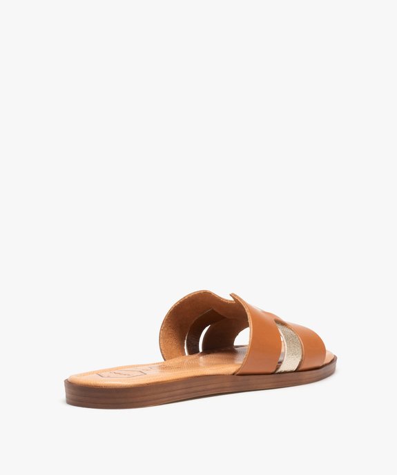 Mules femme avec dessus en cuir et bride scintillante - Tanéo vue4 - TANEO - GEMO