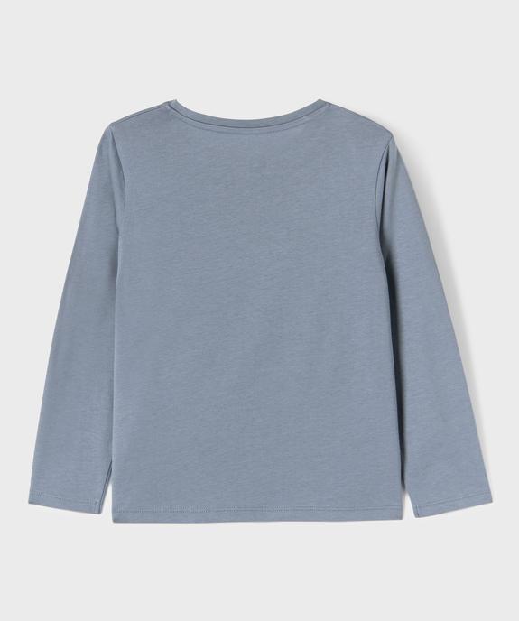 Tee-shirt manches longues en coton imprimé fille vue3 - GEMO 4G FILLE - GEMO