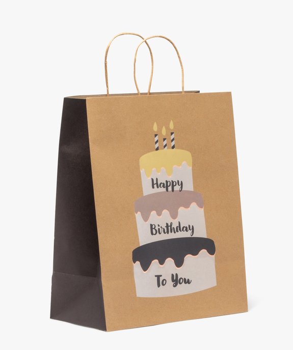 Sac cadeau d'anniversaire imprimé en papier recyclé  vue1 - GEMO (ACCESS) - GEMO
